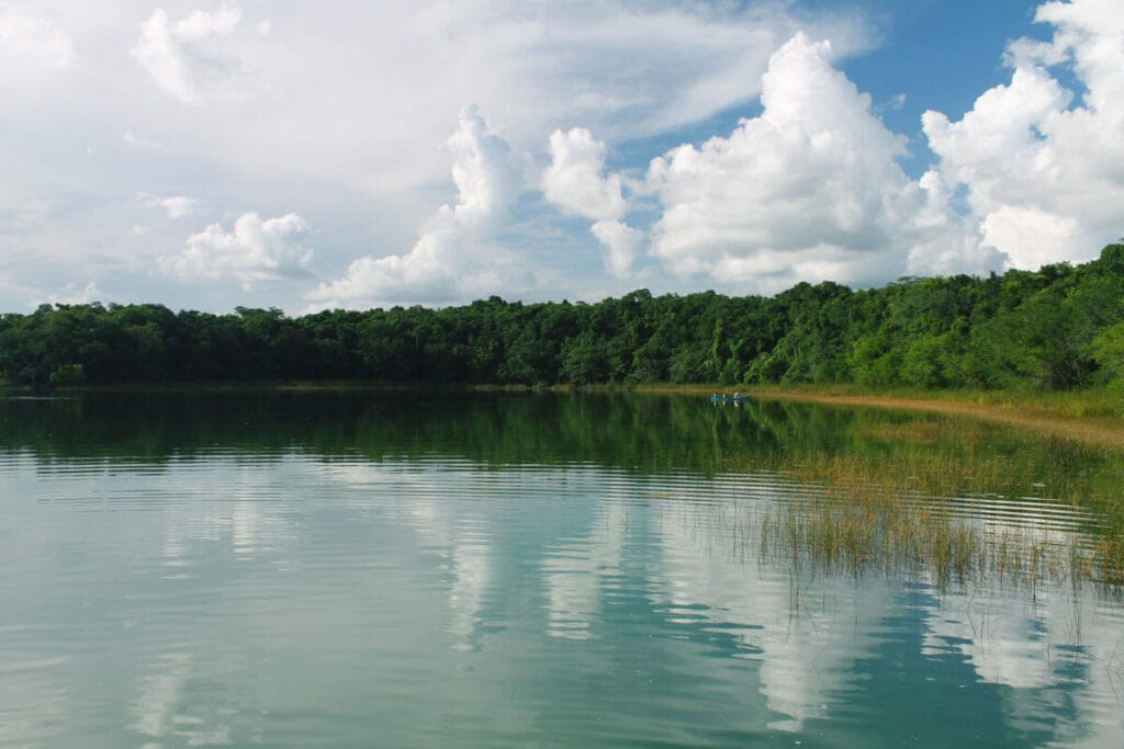 Punta Laguna reflections of the clouds in the water
