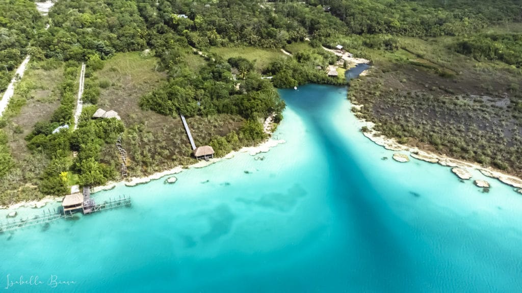 Bacalar Laguna Bonanza Drone view