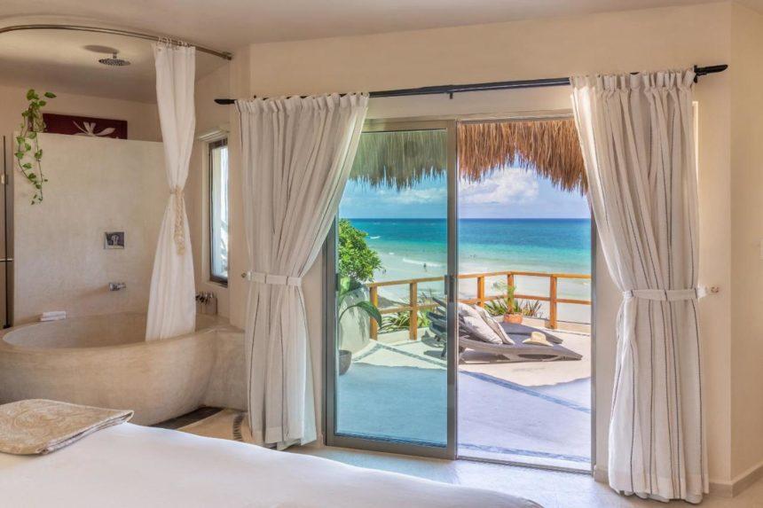 mezzanine beach club view from the window