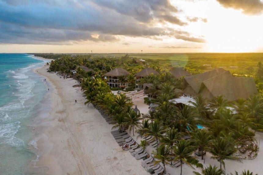 Selina hotel in tulum aerial view