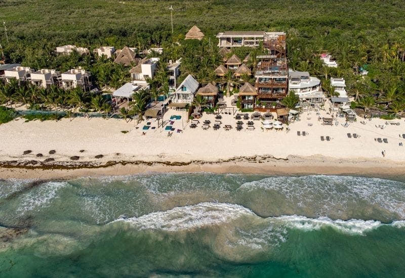 Tulum Beach from a drone